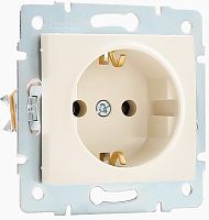 Розетка с заземлением без рамки Lezard Karina 1-м. керамика кремовый картинка